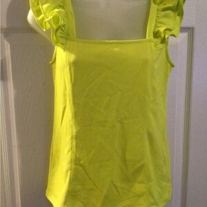 Yellow Ruffle Sleeve Top